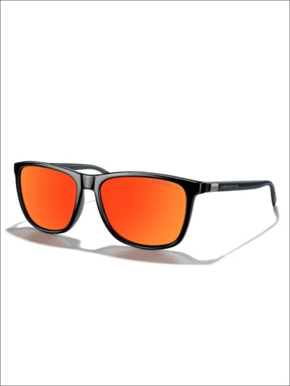 Polarized Square Sunglasses Aluminum Temples Full-Frame UV Protection